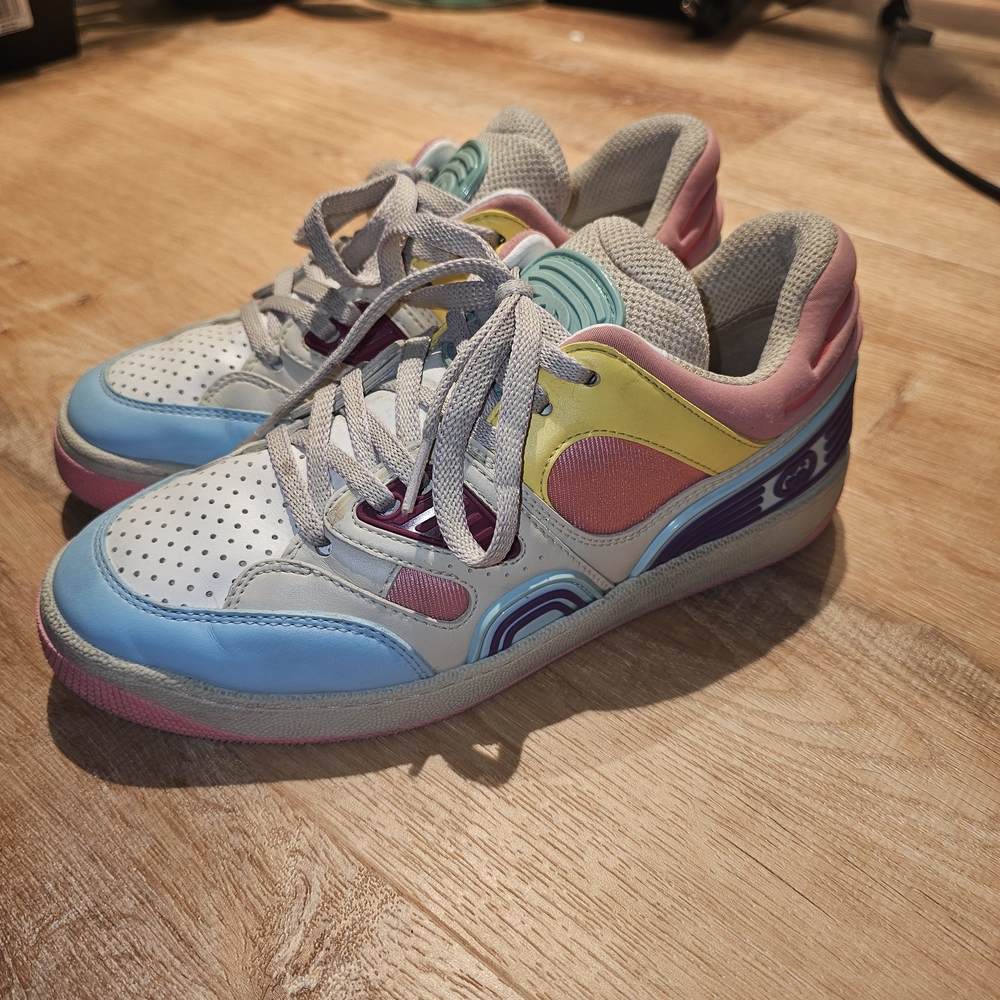 Gucci Basket Low Sneakers in women size 37 designer multicolor pink - Picture 3 of 7
